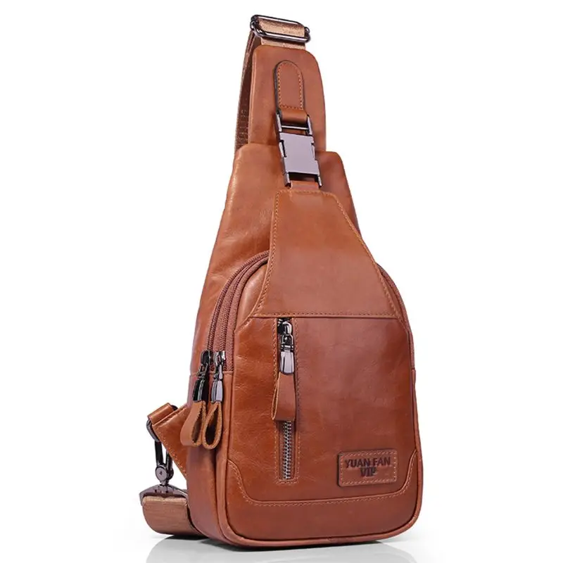 

Men's Shoulder Bag Sling Chest Pack Earphone Hole Sports Crossbody Handbag