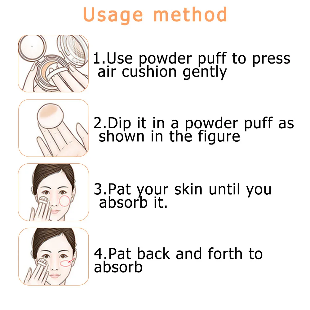 Sunscreen Air Cushion BB CC Cream Concealer Moisturizing Foundation Makeup Bare Whitening Face Cream Korean Cosmetics#b