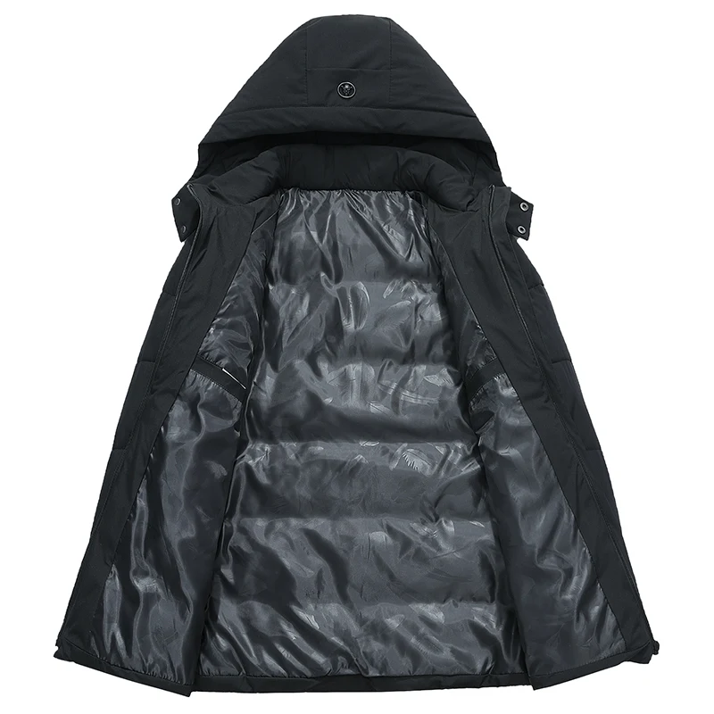 HCXY, мужские зимние куртки с капюшоном, повседневные парки, XL-4XL, мужские пальто, плотные теплые блестящие пальто, приталенная брендовая одежда