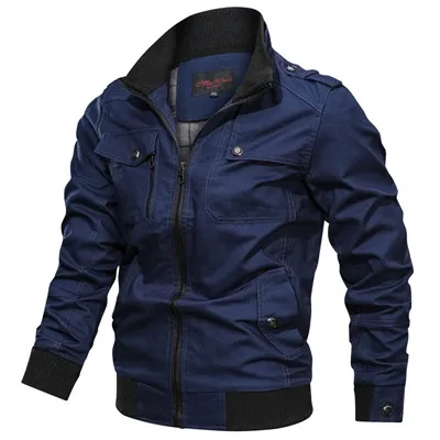 Мужская куртка в стиле милитари, зимняя хлопковая куртка, пальто, армейская мужская куртка пилота, ВВС, осенняя Повседневная ветровка, мужская куртка-бомбер - Цвет: MGC03-Blue