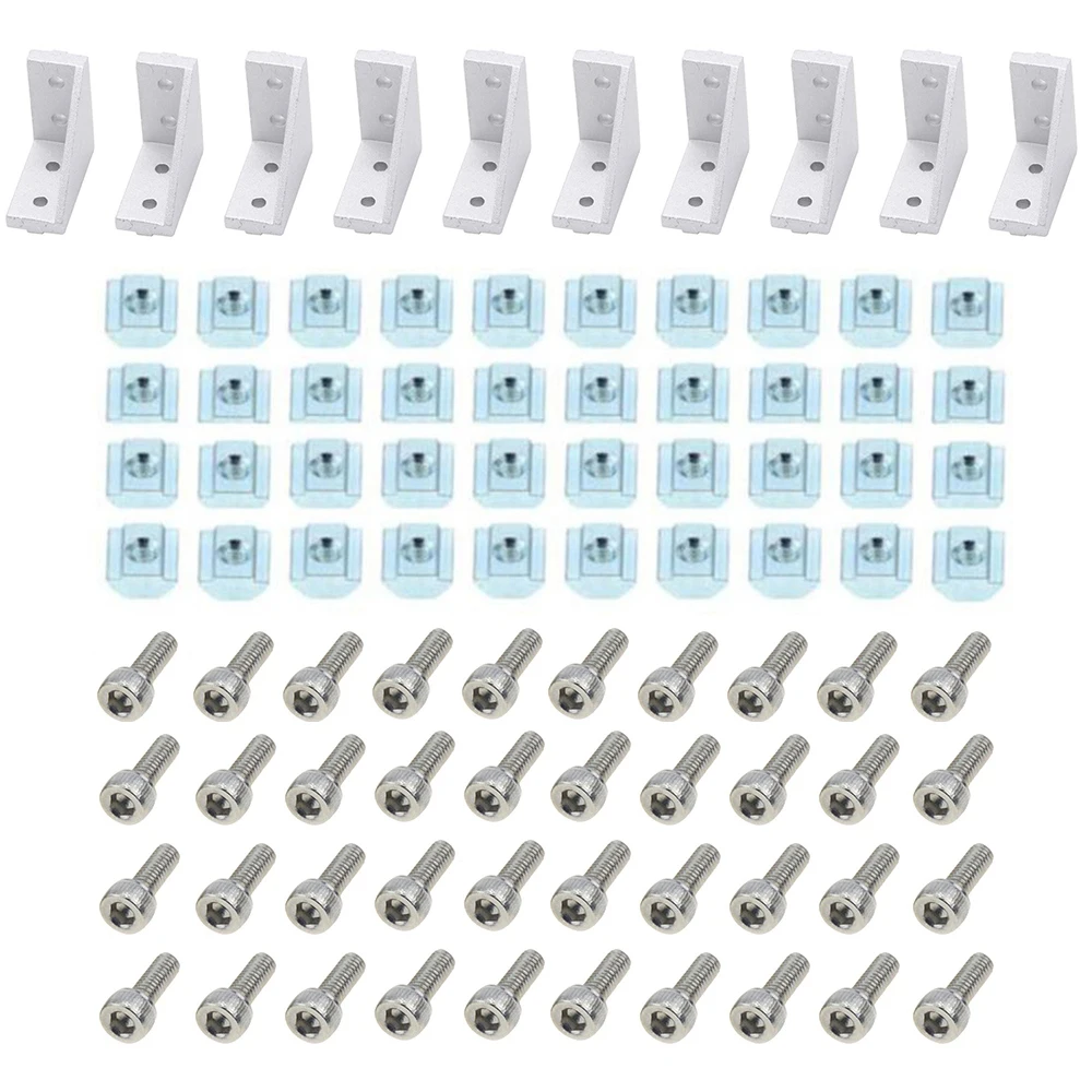 Alumínio Perfil Conector Grupo Suporte de Canto m4 T-slot Nuts Parafuso de Sextavado 20 Series 10 Pcs 40 Pcs 20 Series m4 10 mm
