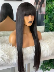 Straight Hair Wig With Bangs For Women Brazilian Bob Wig Glueless Full Machine 30 Inch Cheap Brazilian human hair wigs