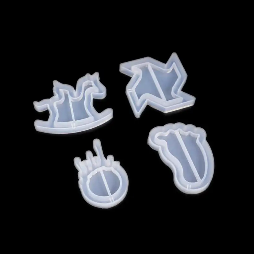 Epoxy Resin Kawaii Feet Shaker Silicone Molds Charms DIY Jewelry Tool Water Injection Windmill Mould UV Resin Pendant