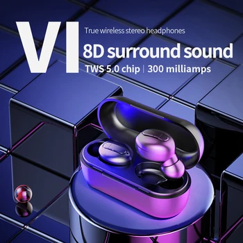 

2020 V1 TWS Earbuds Wireless Stereo Bluetooth 5.0 Waterproof Headphones Sports Earphones with Microphone for Phone Tablet PC