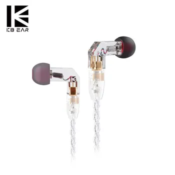 

KBEAR F1 Balanced Armature HIFI Sport In Ear Earphone With 3.5mm MMCX Earbud Gold Plated Headset