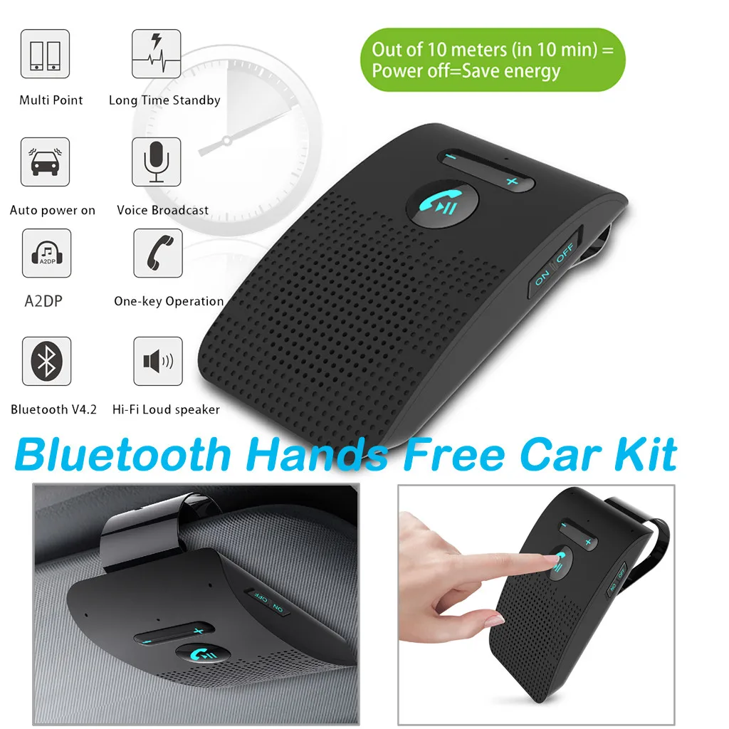CARPRIE Bluetooth адаптер 4,2 Беспроводной солнцезащитный козырек передатчик Динамик Bluetooth автомобиля со системой «Хендс-фри» и Bluetooth передатчик автомобильный#2