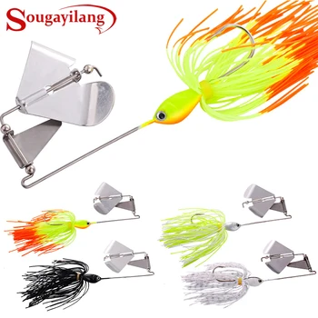 

Sougayilang Fishing Lure 17g Lead Head Fishing Lure 4PC Buzz Bait Sinking Lure Metal Spoon Prop Spinnerbait Fishing Bait