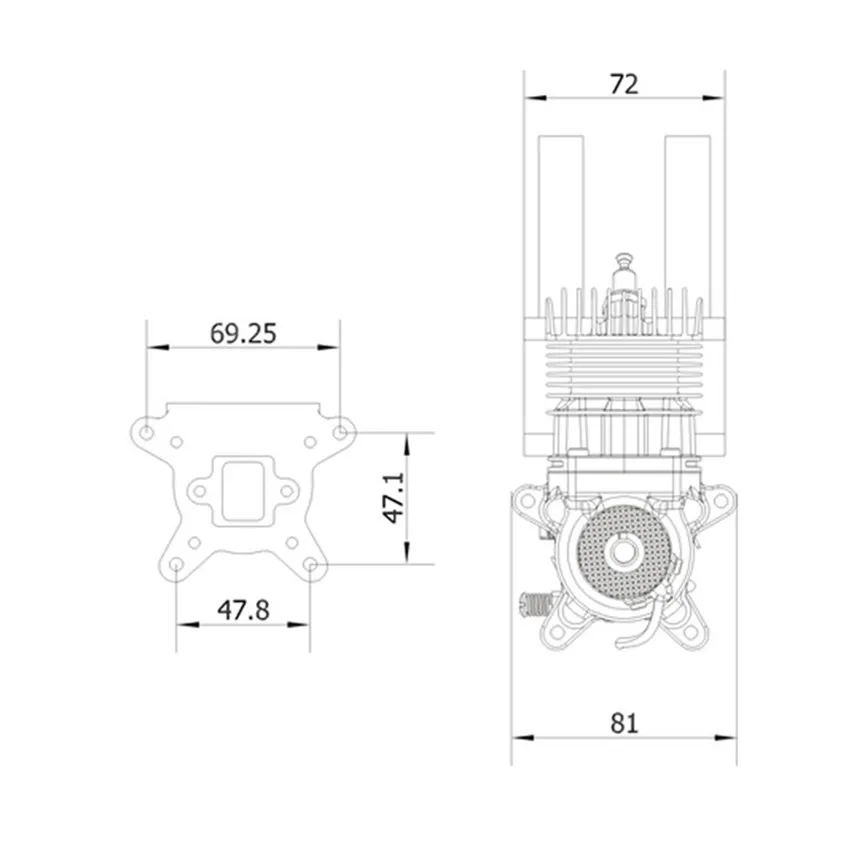 Crrcpro GP22R одноцилиндровый 22CC двухтактный вытяжной четырехтактный двигатель с воздушные охлаждением бензиновый двигатель для воздушное судно с фиксированным крылом насильственного гоночный автомобиль модель