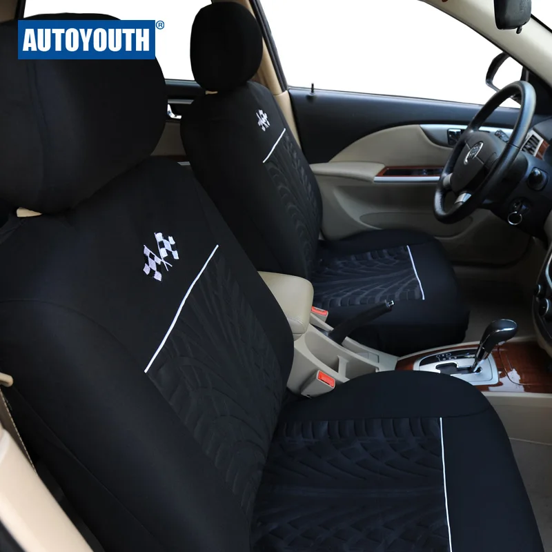 Чехлы На Сиденья Автомобиля AUTOYOUTH Универсальный Цвет Чёрный и Серый 9 Шт. Набор