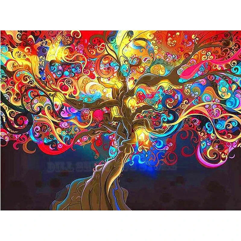 Алмазная живопись с изображением эльфийского дерева для домашнего декора 5D