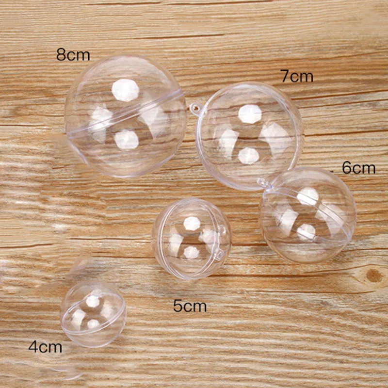 

10pcs Transparent Balls Sphere Baubles DIY Ornament Hanging For Christmas Tree Party