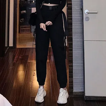 

Casual Pants For Women Gothic Streetwear Jogger Sweatpants Pocket Thin Trousers 2020 Summer Fashion Young Hip Hop New Cargo Pant