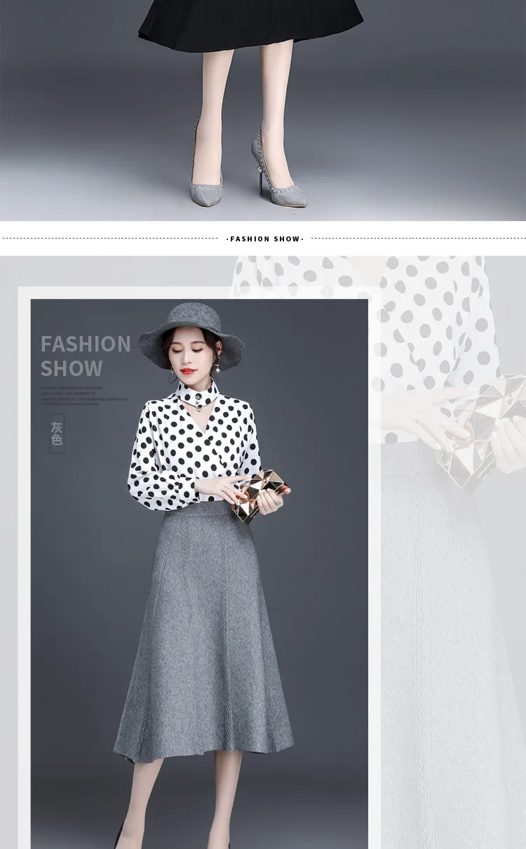 Faldas mujer moda новая длинная юбка женская осенняя и зимняя юбка с надписью Женская трикотажная шерстяная плиссированная юбка Толстая Jupe femme