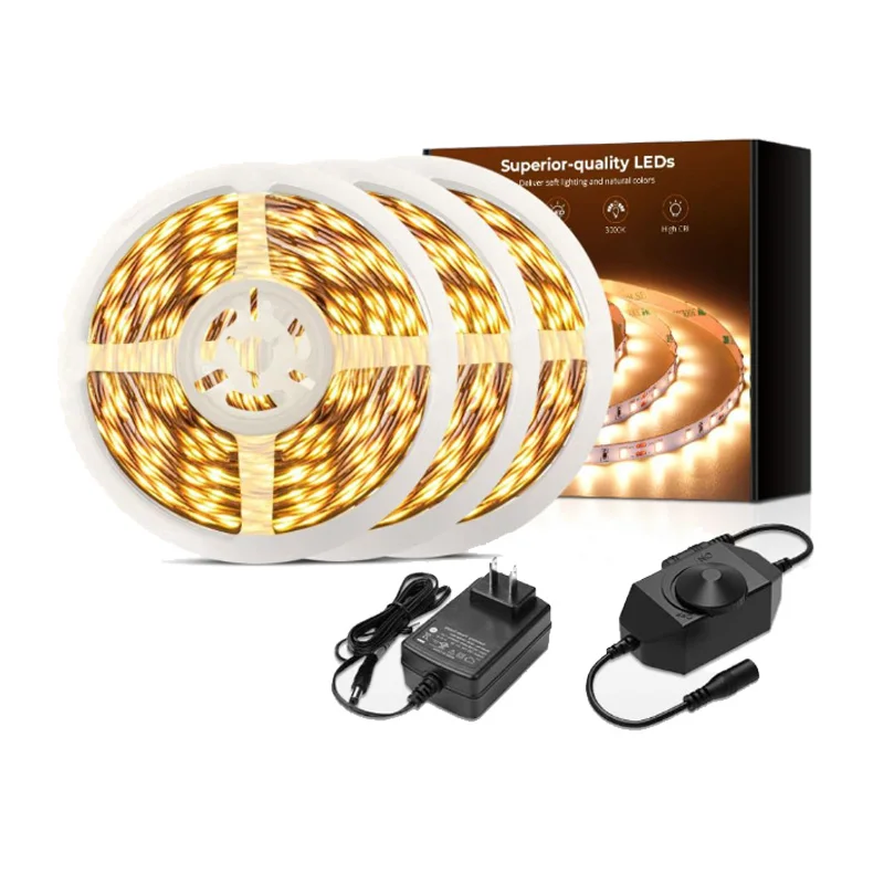 Регулируемая СВЕТОДИОДНАЯ лента Smd 2835 10/20 м 12 В теплый белый декоративный набор