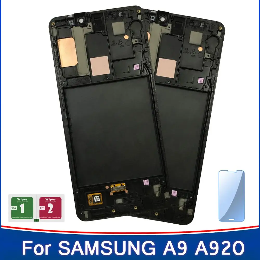 

2PCS 6.3" Display For 100% Tested Working SAMSUNG GALAXY A9 2018 A920 LCD Touch Screen With Frame Digitizer Replacement