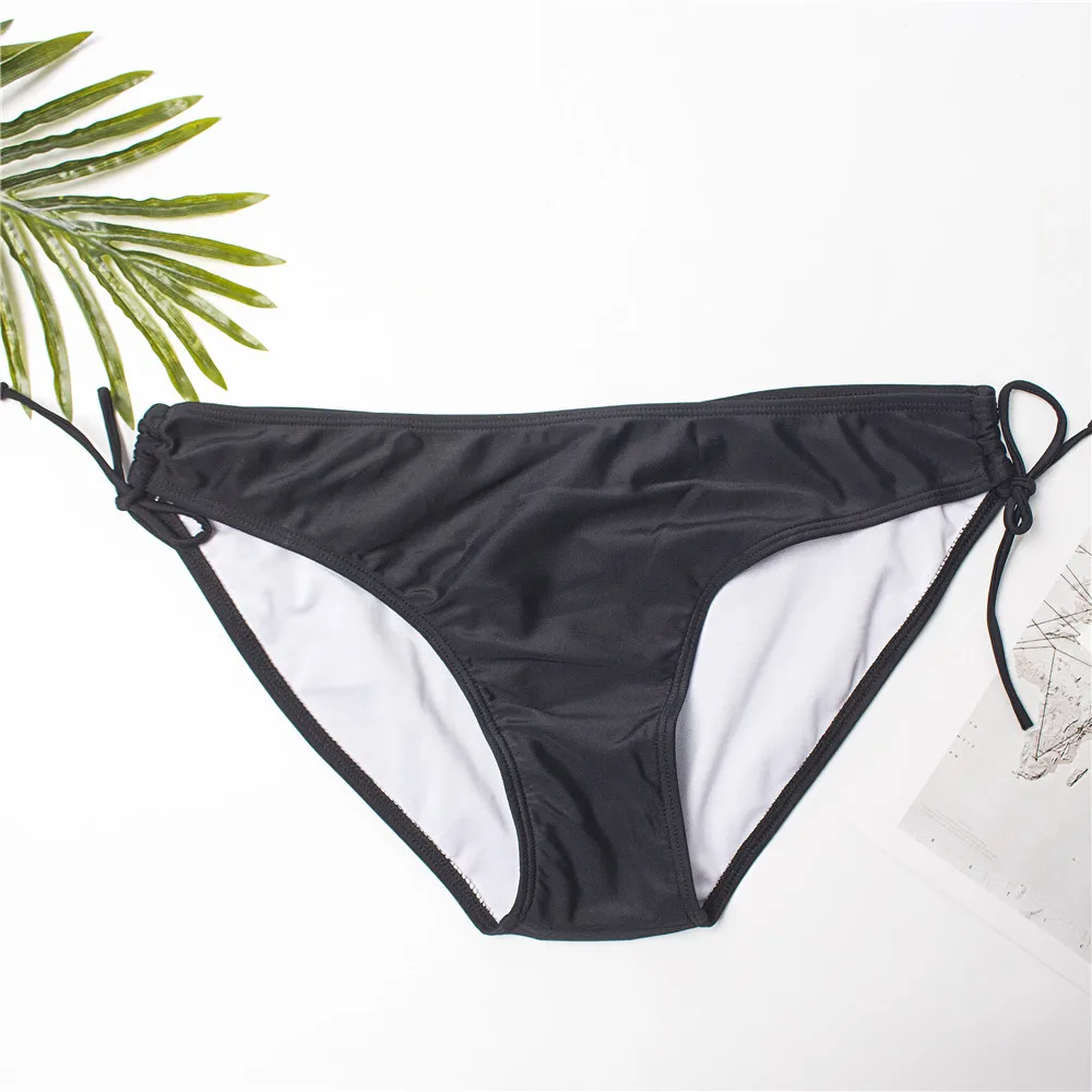 S-XXXL-Bikini tipo Tanga para mujer, traje de baño de dos piezas estilo vendaje tipo Tanga, sin estampado, cintura baja, 2020