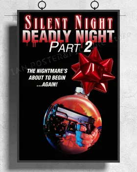 

NJ471 SILENT NIGHT DEADLY NIGHT Part 2 Movie RARE XMAS Horror Wall Sticker Silk Poster Art Home Decoration