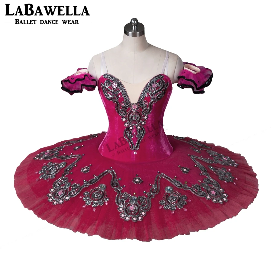Blcustomized Dark Pink Classical Ballet Tutu Professional Ballerina Dance Costume Women Tutu