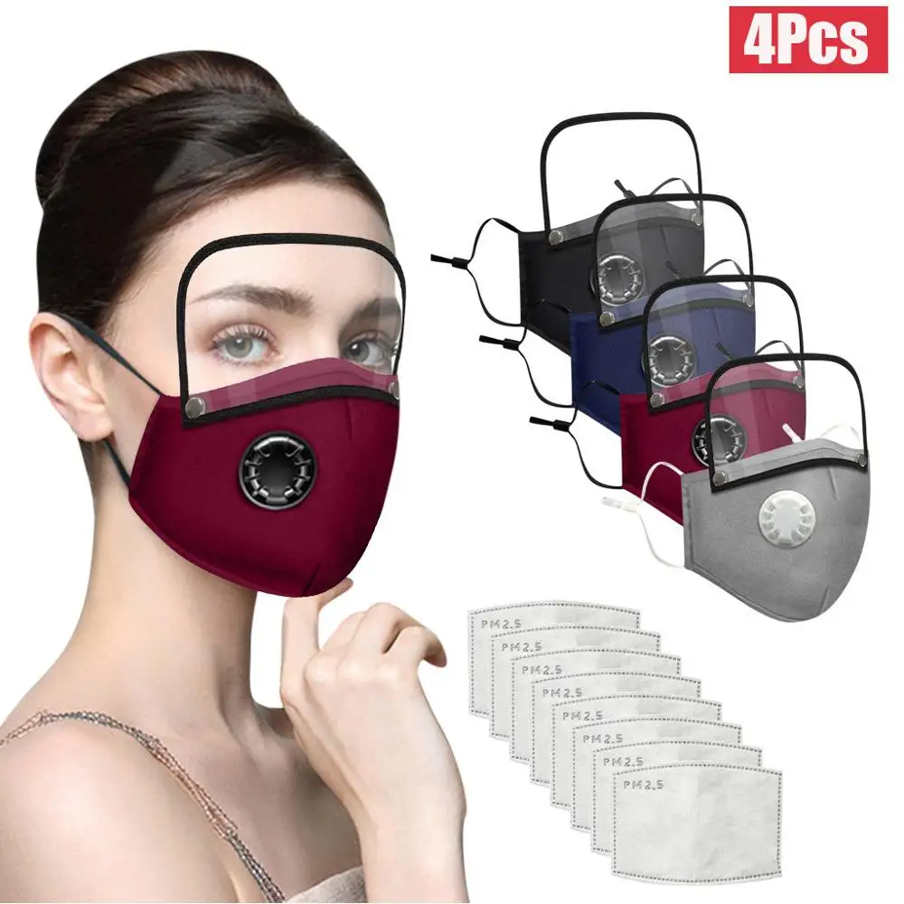 

4Pcs women washable facemak reusable face scarf for women face maskswashable and reusable with filter cotton facemak adult
