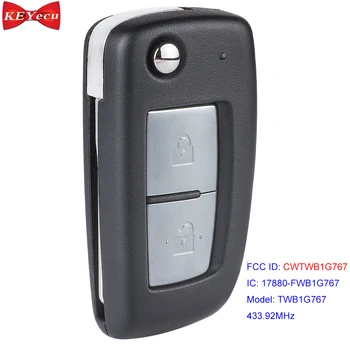 

KEYECU for Nissan Juke F15 Micra Pulsar C13 Qashqai J11 X-Trail Remote Car Key Fob 433.92MHz FCC ID: CWTWB1G767