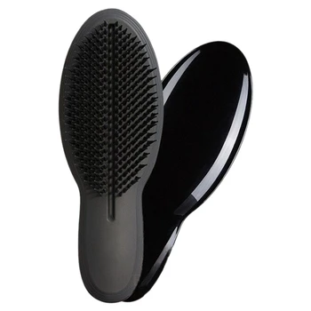 

1Pc Anti-Static Hair Brush Comb Styling Teezer Shower Electroplate Detangling Massage Comb for Salon Styling Hair Black