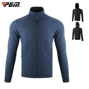 

PGM Mens Hooded Waterproof Jacket Windproof Windbreaker Male Full Zipper Leisure Jersey Golf Coat D0954