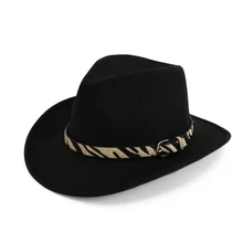 Мужская и Женская шерстяная западная ковбойская шляпа с поясом поп Джаз Шляпа широкий джазования с полями шляпа сомбреро Hombre шляпа