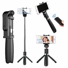 3 в 1 Bluetooth пульт дистанционного управления селфи палка Штатив для android IOS Телефон складной ручной монопод тренога с затвором с зажимом