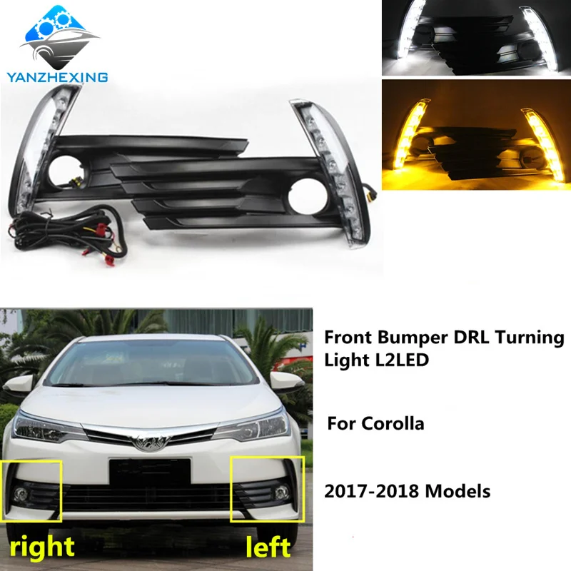 Для Toyota Corolla 2017 2018 передний DRL + Поворотный Светильник СВЕТОДИОДНЫЙ