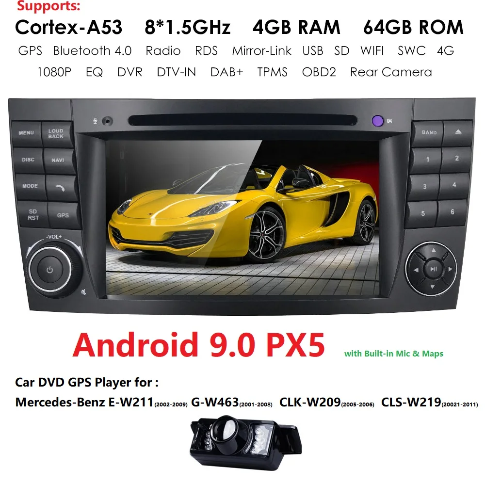 #*Cheap 4G 64G Android 9.0 Car dvd player For Mercedes Benz E class W211 E200 E220 E300 E350 E240 E270 E280 CLS CLASS W219 radio gps pc