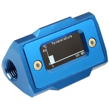 СВЕТОДИОДНЫЙ цифровой дисплей Температура воды счетчик воды система охлаждения двойной G1/4 дюйма термометр датчик температуры установки(синий