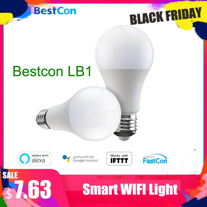 Умный светильник BroadLink BestCon LB1, светодиодный светильник с диммером, голосовое управление с Google Home& Alexa