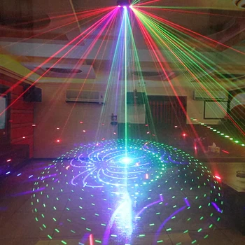 YSH-LED 디스코 레이저 빛 DMX 9 눈 RGB 무대 조명 효과 DJ 클럽 바 장식 파티 조명 프로젝터 램프, 할로윈