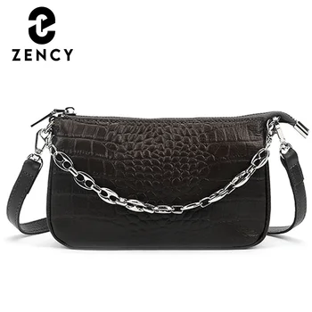 

Zency 2020 New Trend Genuine Leather Small Handbag Women Simple Casual Shoulder Bag Classic Fashionable Female Bag Quality A+