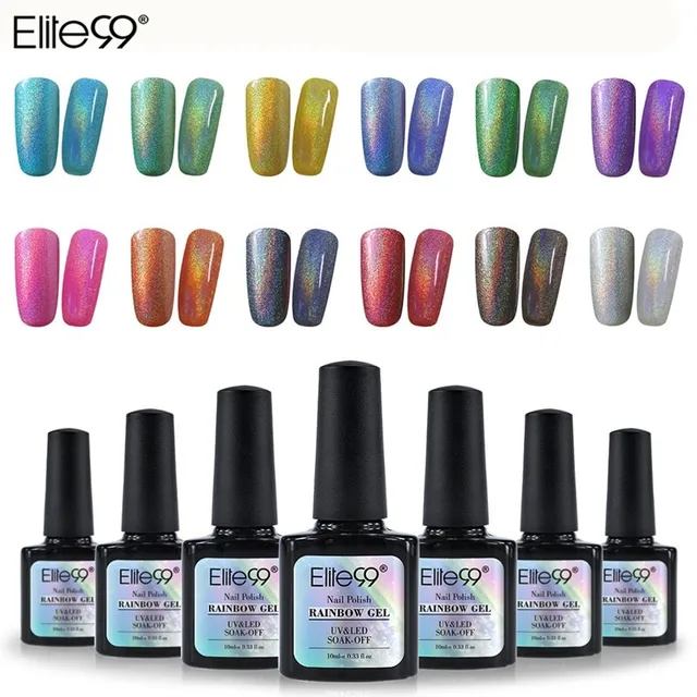 Elite99 Holographische Glitter Platin UV Nagel Gel Polnisch Regenbogen Schimmer UV LED Nagel Gel Polnisch langlebige Glück Hybrid lack