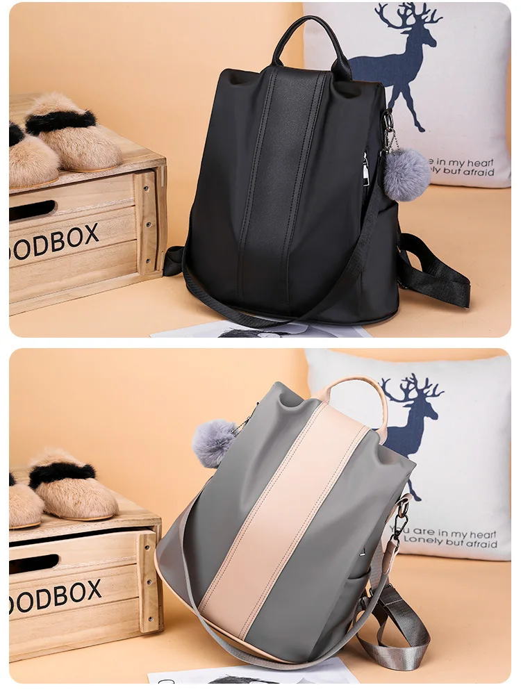 FASHION Quality Leather Anti-thief Women Backpack Large Capacity Hair Ball School Bag For Teenager Girls Male Travel Bags