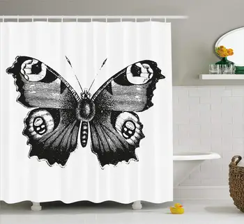 

Butterfly Art Shower Curtain, Waterproof Bath Curtain for Master Bathroom, Kid's Bathroom, Guest Bathroom,72 x 96 Inches