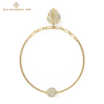 

fashion jewelry SWA new REMIX COLLECTION TROPICAL LEAF STRAND leaf shape pendant bracelet crystal women luxury jewelry gift