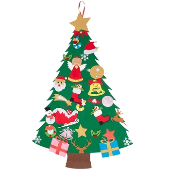 

Felt Christmas Tree 45.6 Inch 3D DIY Set with 29 Pieces of Ornament Decor Wall Hanging Christmas Tree Decorations Kids Gifts