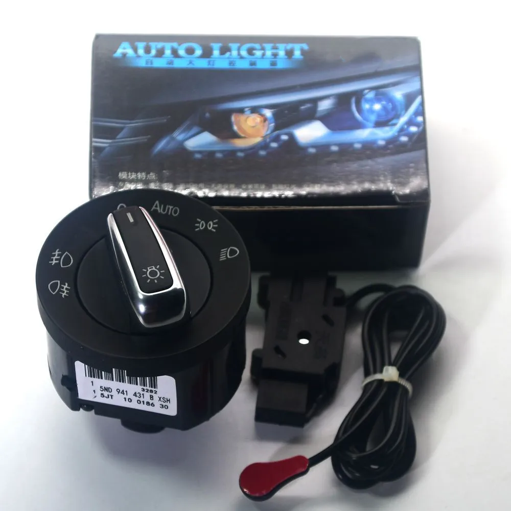 

OEM Original Chrome Switch + Auto Headlight Sensor For Passat B6 B7 Tiguan Golf MK6 VI MK5 5ND 941 431 B 5ND941431B