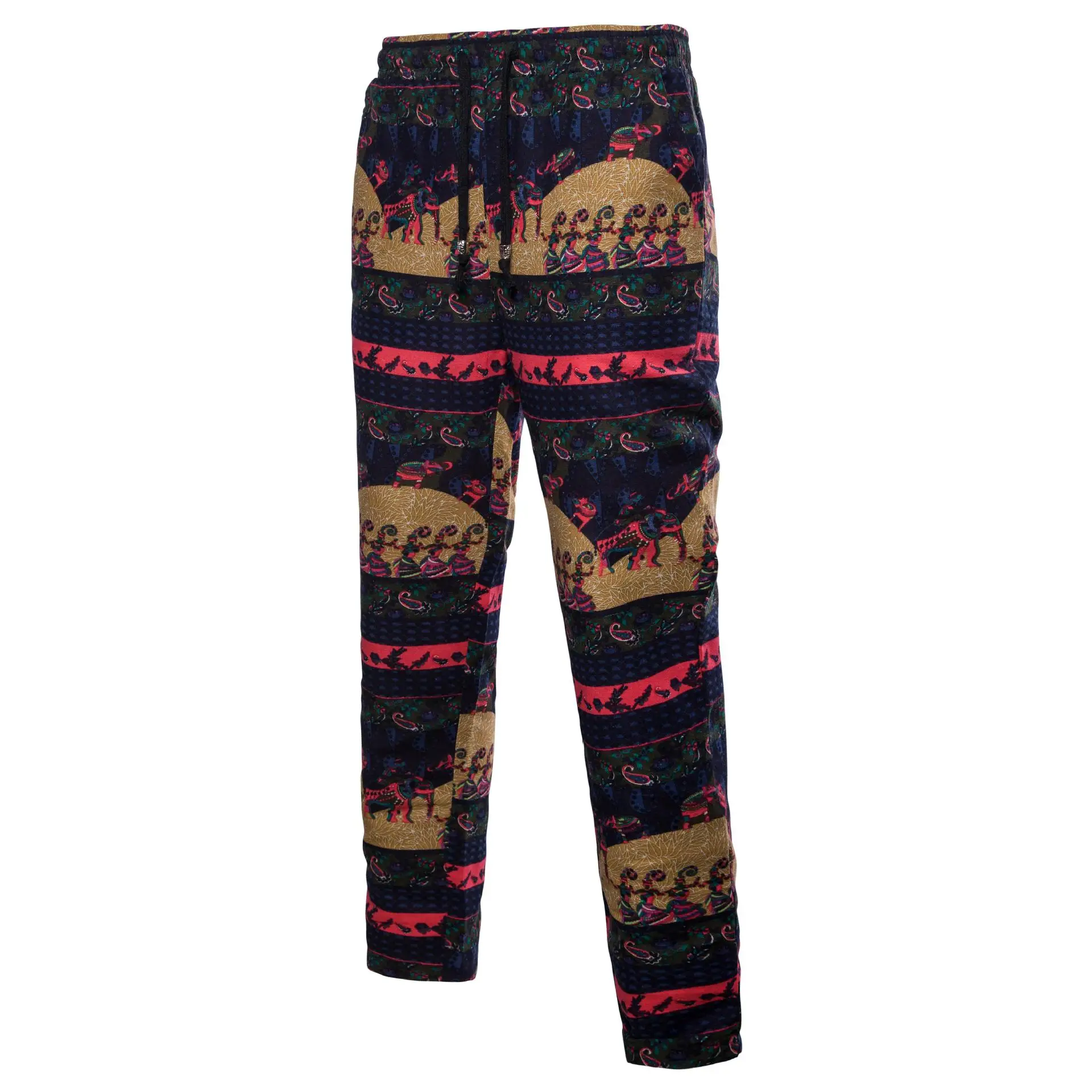 

Men Fashion Casual Nation Wind Flower Pants Linen Trousers Men's Loose And Plus-sized Men's Trousers
