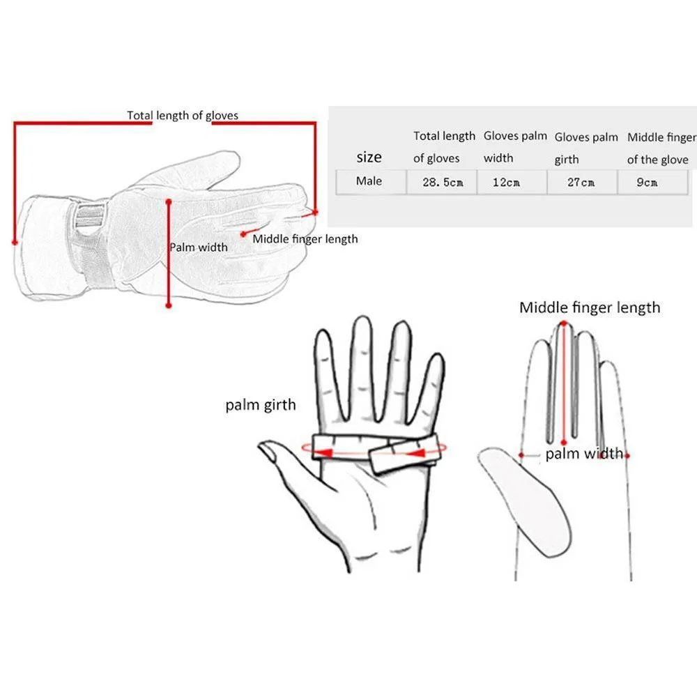 Ski gloves men and women winter warm gloves bike bicycle snowboard gloves waterproof heated gloves handschoenen ski 30S20 (5)