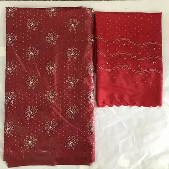 

fashion bazin riche getzner with stones&beads african fabric top basin beaded tissu africain 5+2 yards chiffon fabric lace scarf
