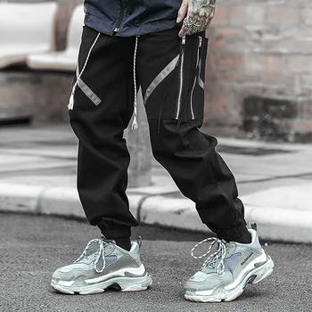 

Wholesale 2020 Spring Autumn cargo streetwear hip hop sweat pants teenagers man casual overalls loose beam feet track trousers