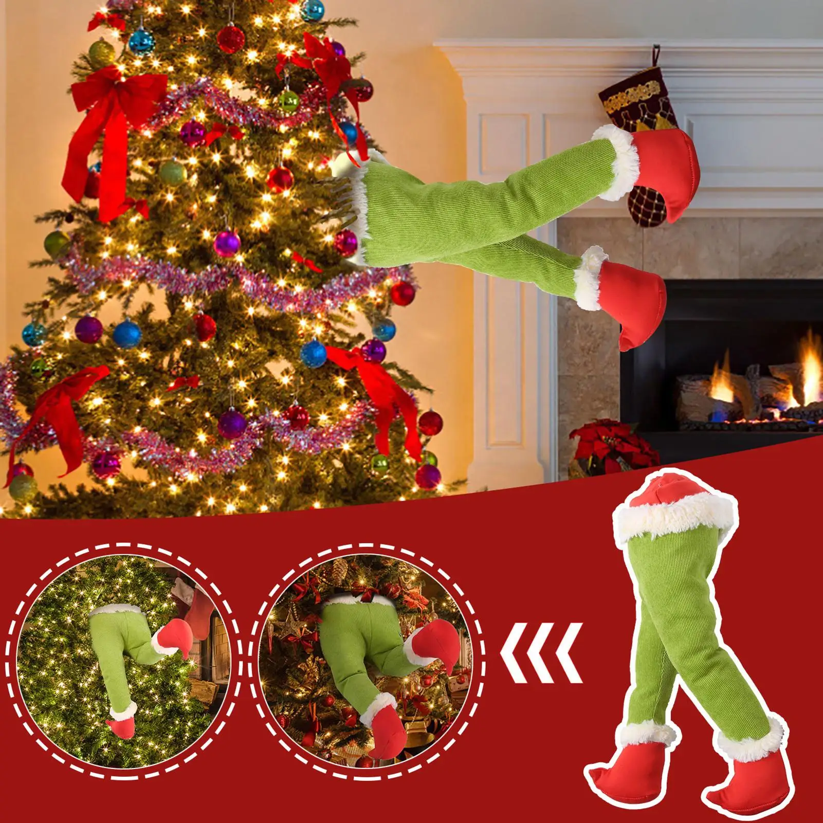 CHRISTMAS DECORATE LIKE A PRO! HOW TO DIY GRINCH LEGS FOR YOUR