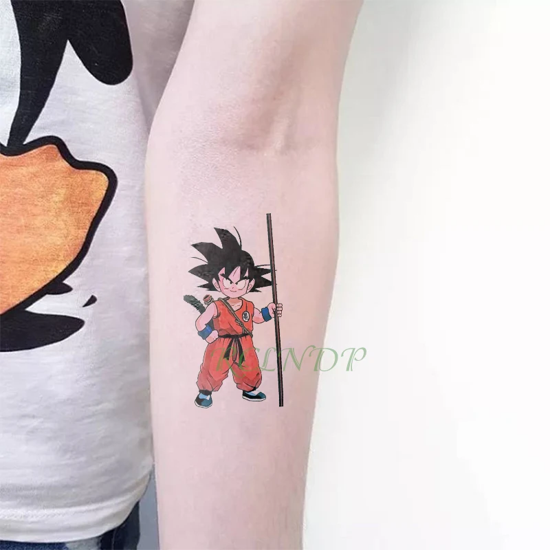 Водостойкая временная татуировка наклейка японского аниме мультфильм Dragon Ball Король обезьян поддельные тату флэш-тату для мужчин, женщин и детей