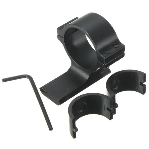 

30mm Ring Tube Flashlight Laser Clip 20mm weaver Picatinny Rail Scope Mount adapter Black