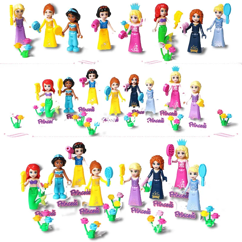 

8PCS/SET Kids Favorite Girls Happy Princess Series City Girls Scooter Compatible Blocks Legoinglys Friends for Girl Toys