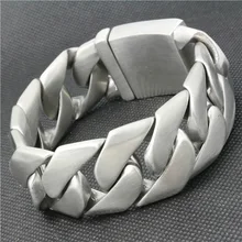 Тяжелый массивный кубинский браслет-цепочка Ювелирные изделия из высококачественной нержавеющей стали матовый браслет мужские аксессуары