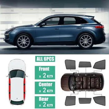 

For Porsche Cayenne 6Pcs Windows Sunshade UV Ray Protector Mesh Block Privacy Visor